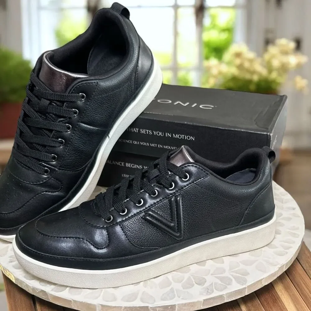 Vionic Elise Orthotic Leather Sneakers Comfort Casual Shoes Women’s 10 Wide